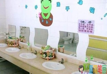 幼儿园厕所环境怎么布置图片?洗手间环创布置图片大全