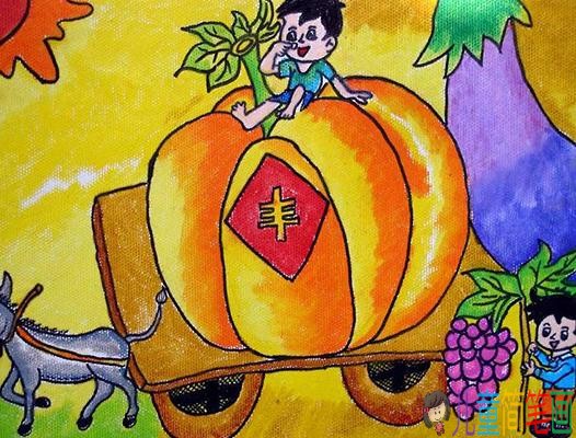 以秋天为主题儿童画，收获的季节儿童画图片