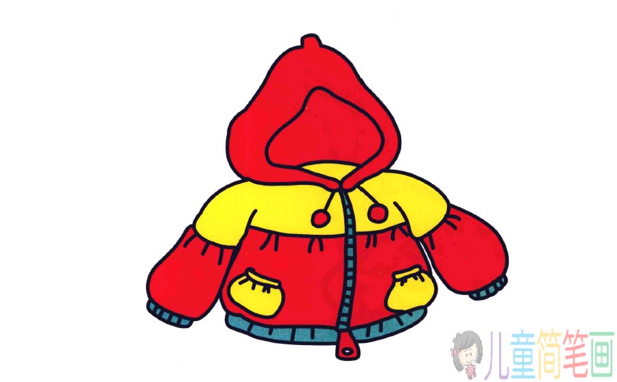 小孩子外套的简笔画画法