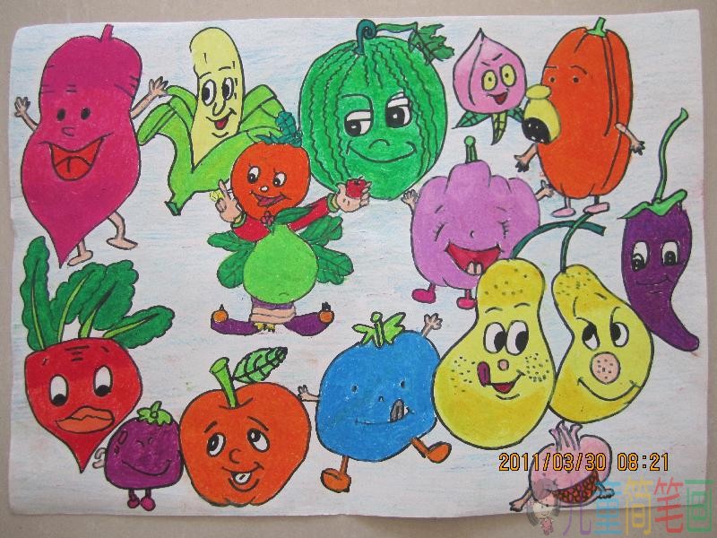 幼儿绘画图片作品，幸福一家