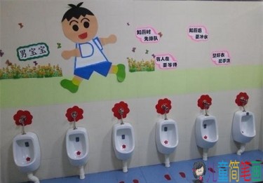 幼儿园厕所环境怎么布置图片?洗手间环创布置图片大全