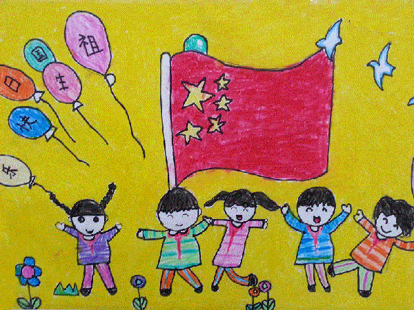 小学生国庆节画画图片大全简笔画作品