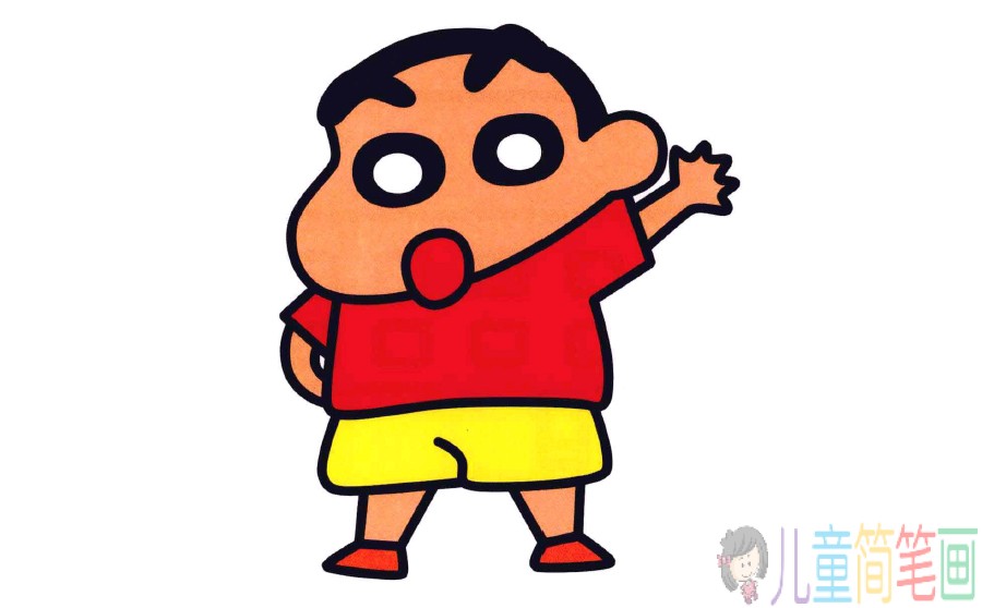 可爱卡通人物蜡笔小新的简笔画画法