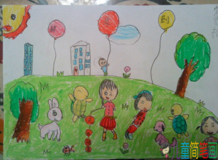 春节儿童 图画作品小学四年级