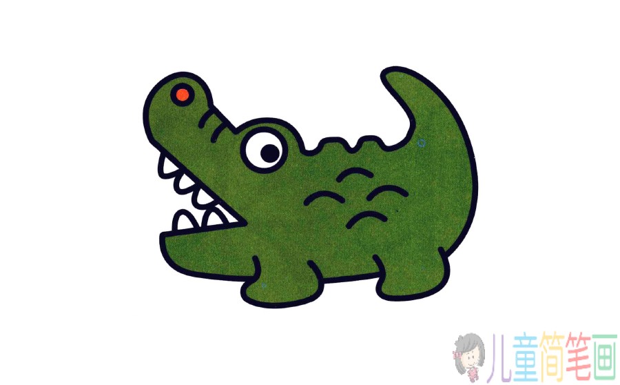 Q版鳄鱼简笔画