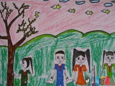 关于植树节儿童画图片大全 快乐的植树节的画简单又漂亮