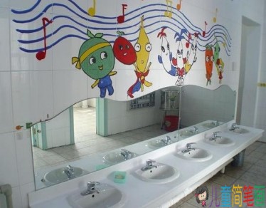 幼儿园厕所环境怎么布置图片?洗手间环创布置图片大全