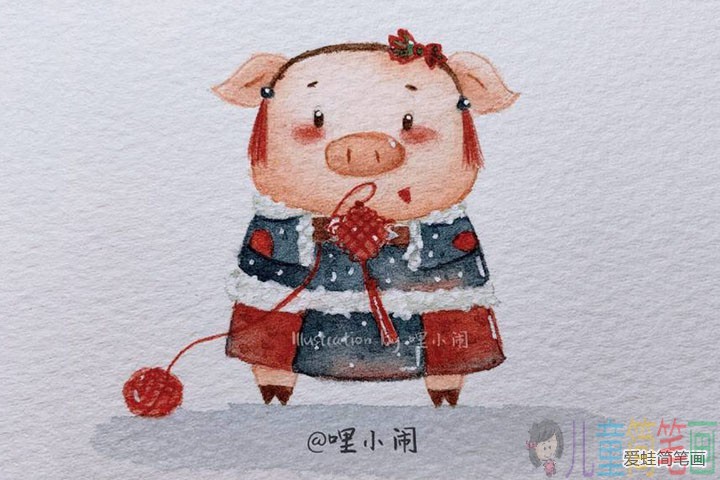 2019关于猪年年画的简笔画图片