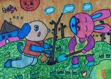 关于植树节儿童画图片大全 快乐的植树节的画简单又漂亮