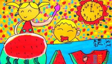 儿童画暑假的生活怎么画，愉快的暑假生活儿童画