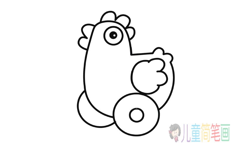 会下蛋的玩具母鸡简笔画画法