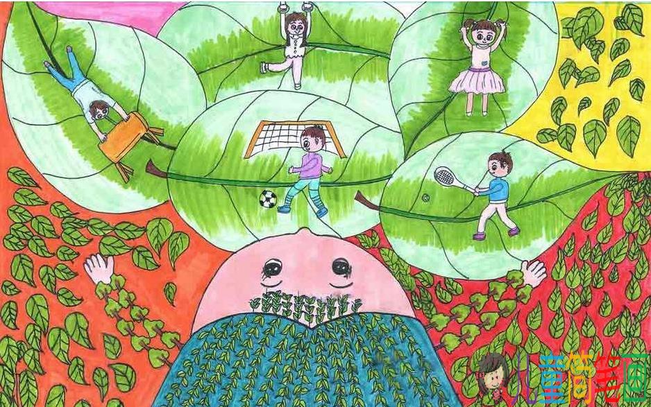 飞向太空科幻儿童画
