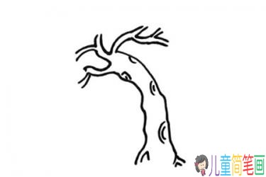 春天绿色枝芽柳树的简笔画绘画教程
