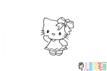 卡通凯蒂猫彩色简笔画教程
