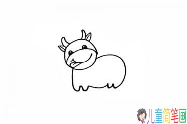 彩色奶牛简笔画的画法步骤