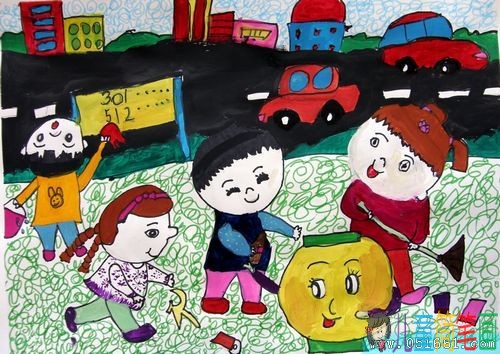 环保小卫士获奖环保儿童画作品