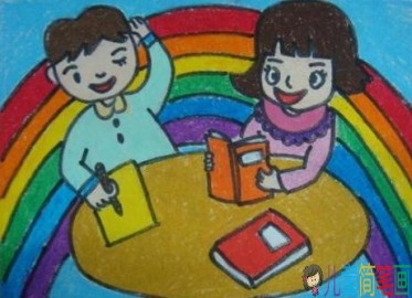 养成爱阅读好习惯的儿童画
