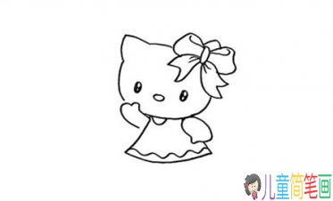 卡通凯蒂猫彩色简笔画教程