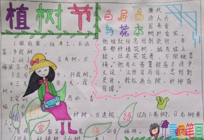 简单漂亮的植树节手抄报图片