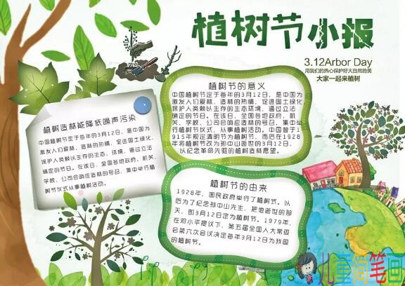 312植树节手抄报，植树节手抄报怎么画