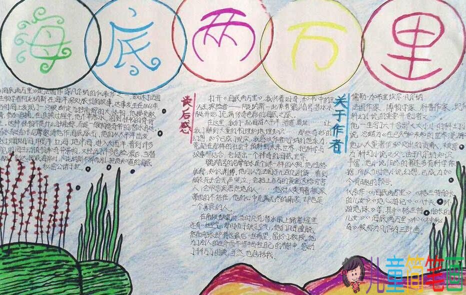 海底世界之海底两万里手抄报图片