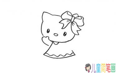 卡通凯蒂猫彩色简笔画教程
