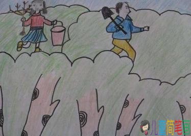 关于植树节的儿童画图片大全