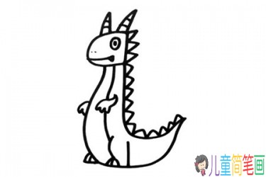 怎么画卡通恶龙彩色简笔画，卡通动物简笔画