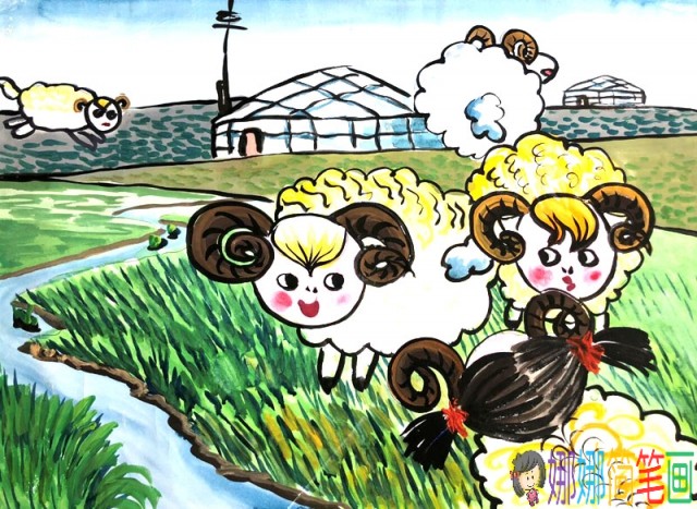 我美丽的家乡，风景儿童画图片作品