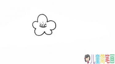 一束梅花简笔画的彩色画法
