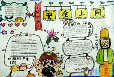 共同建设安全网络主题手抄报图片