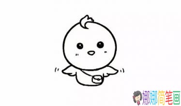 可爱的卡通小鸡简笔画的画法
