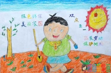 以劳动为主题的五一劳动节儿童画有哪些
