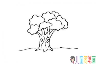 绿色的大树简笔画画法