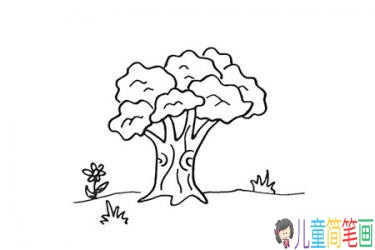 绿色的大树简笔画画法