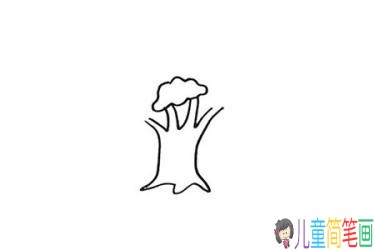 绿色的大树简笔画画法