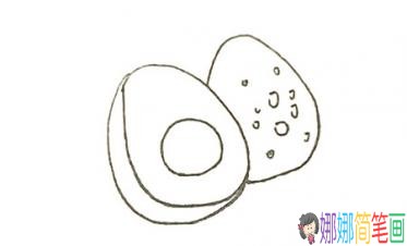 彩色牛油果简笔画的画法图解