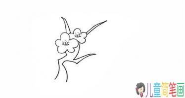 一束梅花简笔画的彩色画法