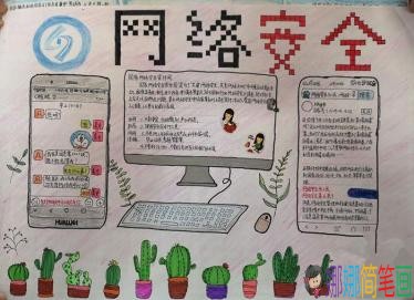 共同建设安全网络主题手抄报图片