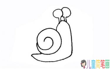 蜗牛彩色简笔画的画法