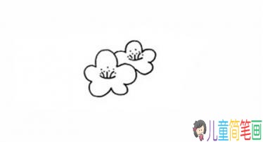 一束梅花简笔画的彩色画法