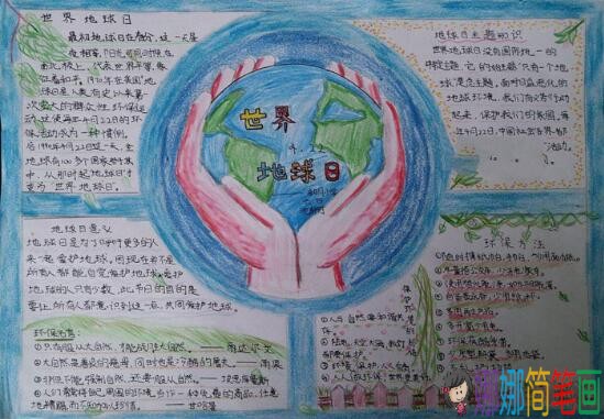 2019世界地球日主题手抄报