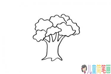 绿色的大树简笔画画法