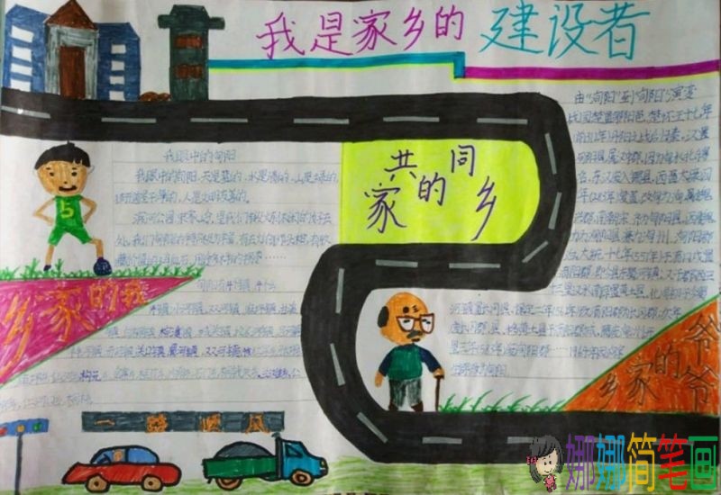 细看家乡新变化，改革开放40周年主题手抄报