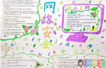 共同建设安全网络主题手抄报图片