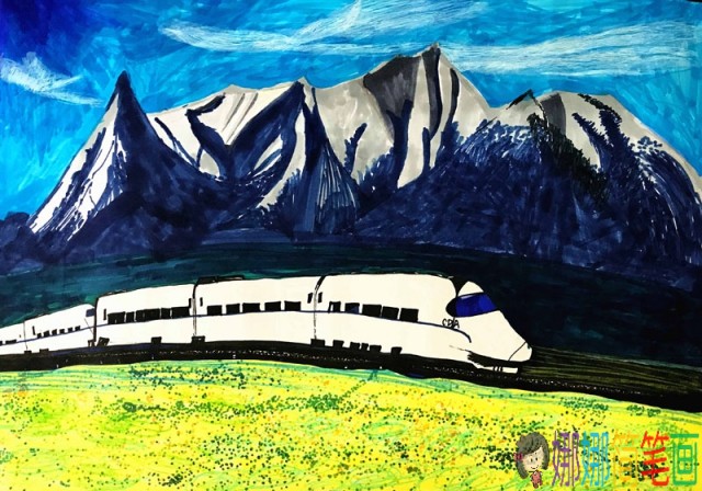 我美丽的家乡，风景儿童画图片作品