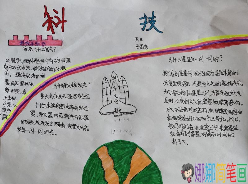 科技之光科普天地，最新科技周手抄报图片