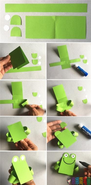 儿童手工彩纸玩具青蛙的制作方法