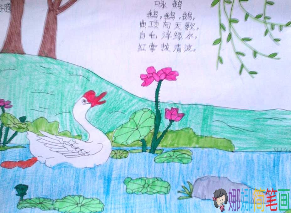 李白的古诗词配画，简单的儿童诗配画素材