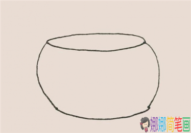 彩色的鱼缸简笔画画法
